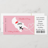 Ticket Boarding Pass Flora Hochzeit im Ausland