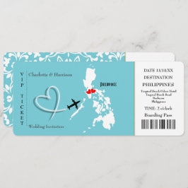 Ticket Boarding Pass Hochzeit Philippinen Einladung