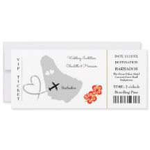 Ticket Boarding Pass Wedding Destination Barbados