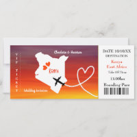 Ticket Boarding Pass Wedding Destination Kenya
