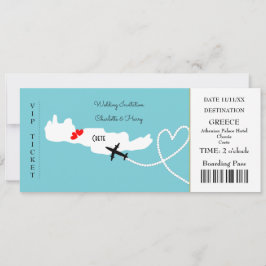 Ticket Boarding Pass Wedding Destination Kreta Einladung