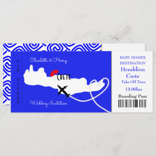 Ticket Boarding Pass Wedding Destination Kreta Einladung