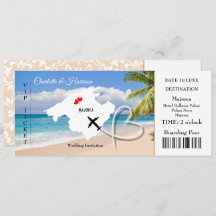 Ticket Boarding Pass Wedding Destination Mallorca