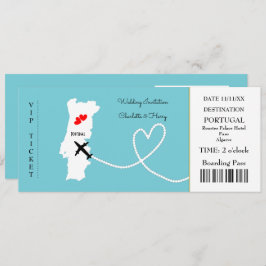 Ticket Boarding Pass Wedding Destination Portugal Einladung
