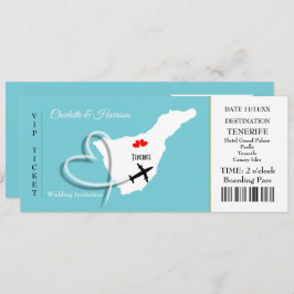 Ticket Boarding Pass Wedding Destination Teneriffa Einladung
