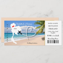 Ticket Boarding Pass Wedding Destination Thailand