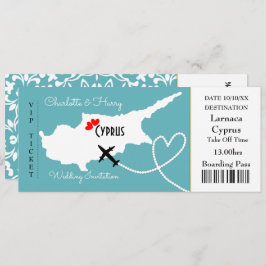 Ticket Boarding Pass Wedding Destination Zypern Einladung
