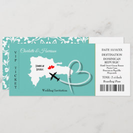 Ticket Boarding Pass Wedding Destinican Einladung