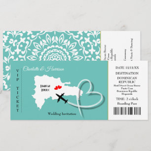Ticket Boarding Pass Wedding Destinican Einladung