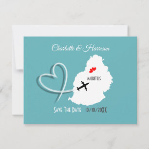 Ticket Bordkarte Hochzeit Reiseziel Mauritius Save The Date