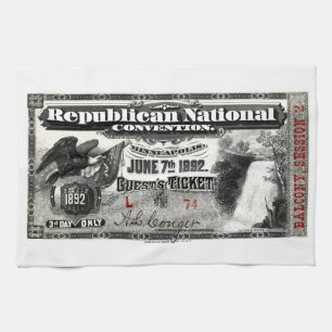 Ticket der Republican Convention von 1892 Handtuch