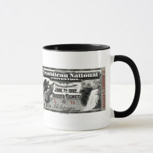 Ticket der Republican Convention von 1892 Tasse