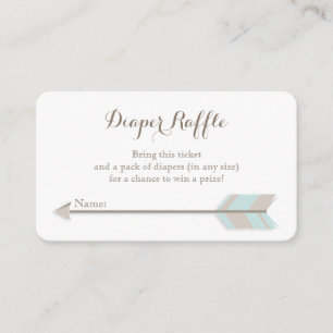 Ticket für Boho Baby Shower Blue & Gray Diaper Begleitkarte