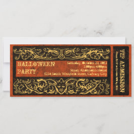Ticket für das antike Creepy Goth Halloween-Party Einladung