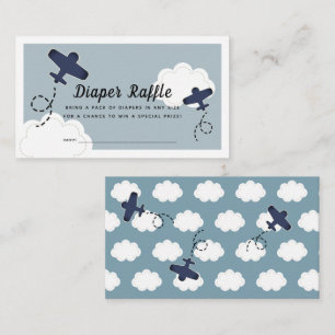 Ticket für das Blue-Diaper-Raffingflugzeug auf und Begleitkarte