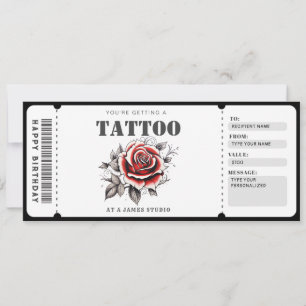 Ticket für das individuell anpassbare Tattoo-Gesch Einladung