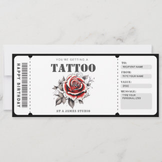 Ticket für das individuell anpassbare Tattoo-Gesch Einladung