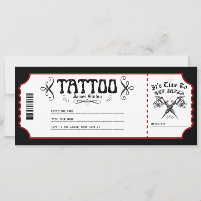 Ticket für das Personal Tattoo Voucher Einladung (Vorderseite)