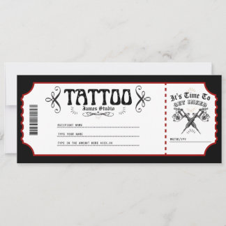 Ticket für das Personal Tattoo Voucher Einladung
