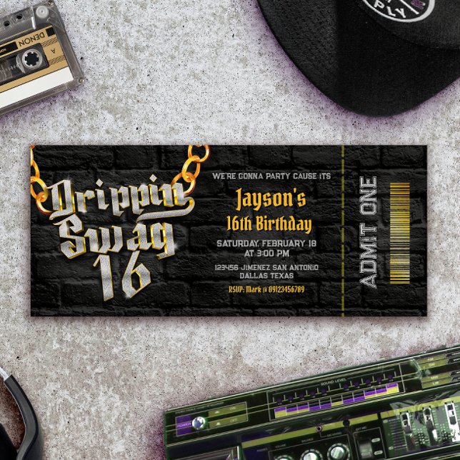 Ticket für den Drippin Swag 16 Einladung (Drippin Swag 16 Ticket Invitation)