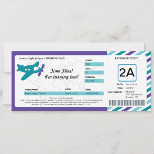 Ticket für den Geburtstag Boarding Einladung