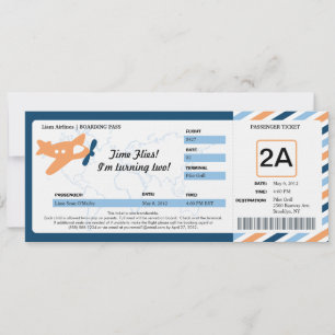Ticket für den Geburtstag Boarding Einladung