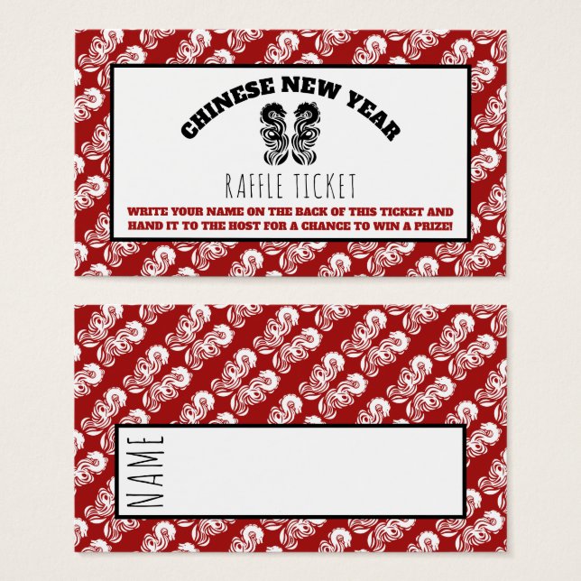 Ticket für den orientalischen Drachen für das chin (Vorne & Hinten)