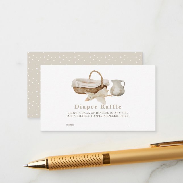 Ticket für den Raffelwechsel von Boho Kinderzimmer Begleitkarte (Vorderseite/Rückseite Beispiel)