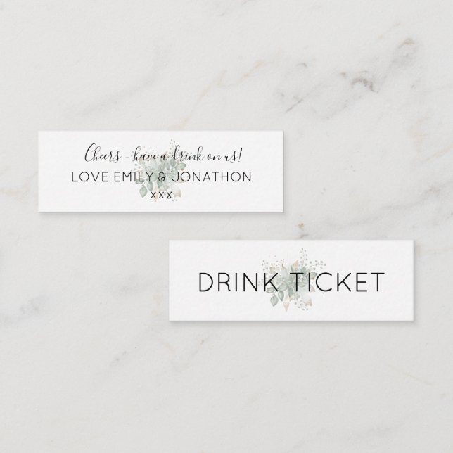 Ticket für die Hochzeitsempfehlung für Foliage (Vorne/Hinten)