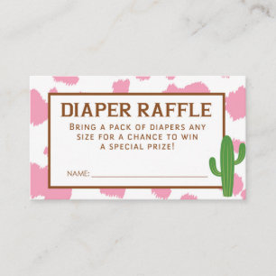 Ticket für die rosafarbene Kuh Print Diaper Begleitkarte