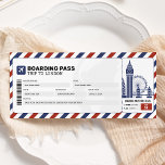 Ticket für London Boarding Pass Reisen Flugzeug Einladung<br><div class="desc">London Boarding Pass Reiseroute Flugzeug Geschenkticket Einladung.</div>