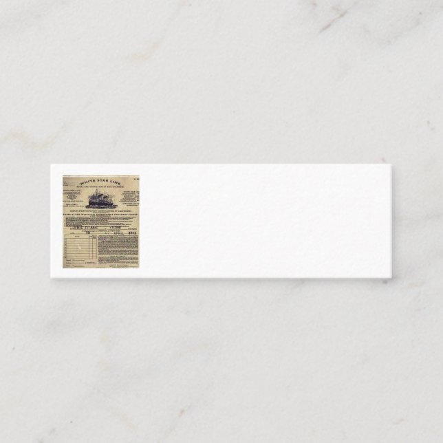 Ticket für RMS Titanic 1912 (Vorderseite)