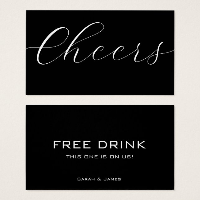 Ticket für Schwarz-weiße Getränke für Unternehmen (Vorne & Hinten)