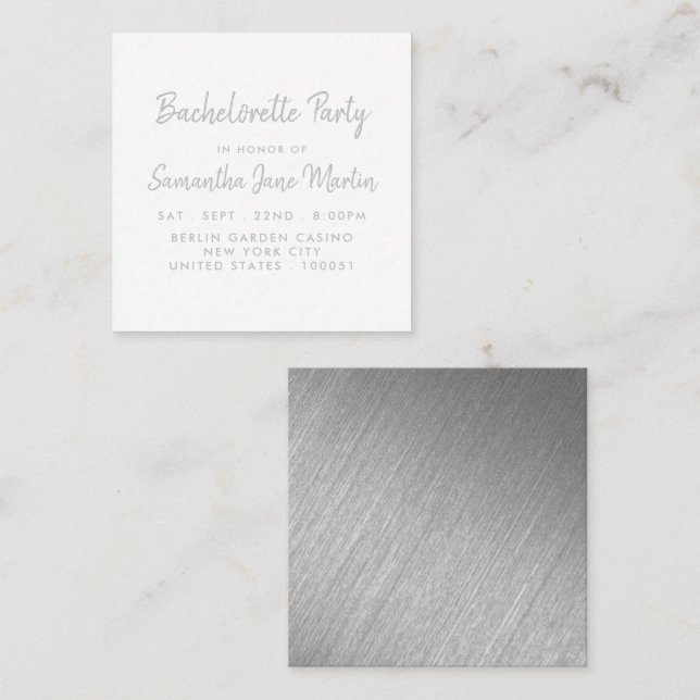 Ticket für Silver Foil & Script-Junggeselinnen-Abs (Vorne/Hinten)