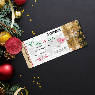 Ticket für Weihnachten Boarding Einladung