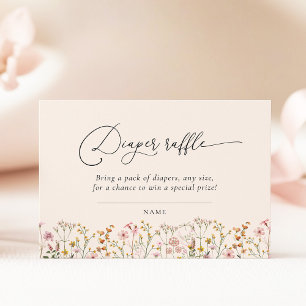Ticket für Wildblumen-Baby-Party-Windel-Raffle Begleitkarte