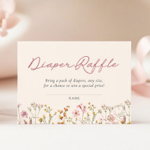 Ticket für Wildblumen-Baby-Party-Windel-Raffle