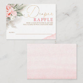 Ticket für Windeln Raffle Soft Pink Floral Baby Du Begleitkarte