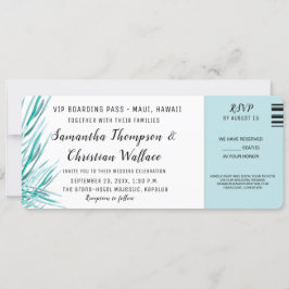 Ticket Green Palm Hochzeit in Urlaubsort UAWG Einladung