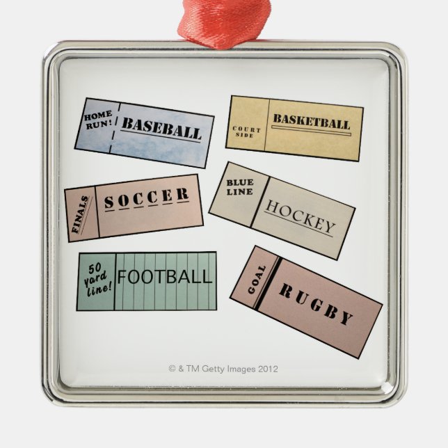 Ticket-Stubs Silbernes Ornament (Vorne)