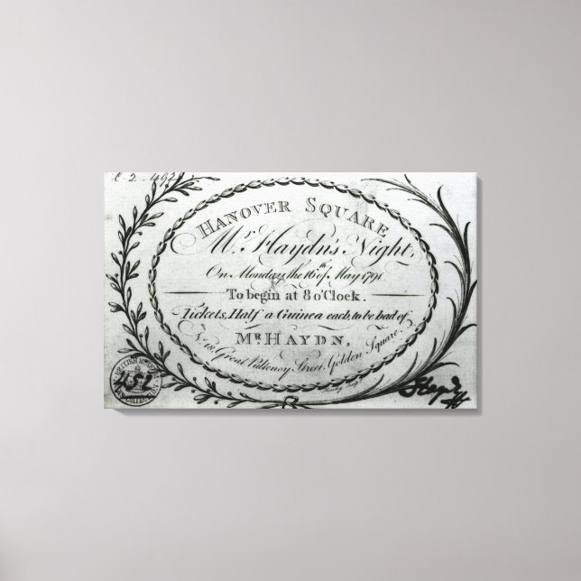 Ticket zu 'Mr. Haydns Nacht' in Hannover Leinwanddruck (Vorderseite)