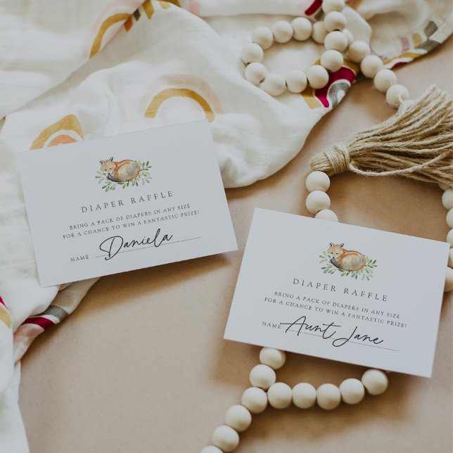 Ticketkarten für Woodland Fox Diaper Begleitkarte (Von Creator hochgeladen)