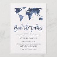 Tickets buchen | World Map Blue Save the Date