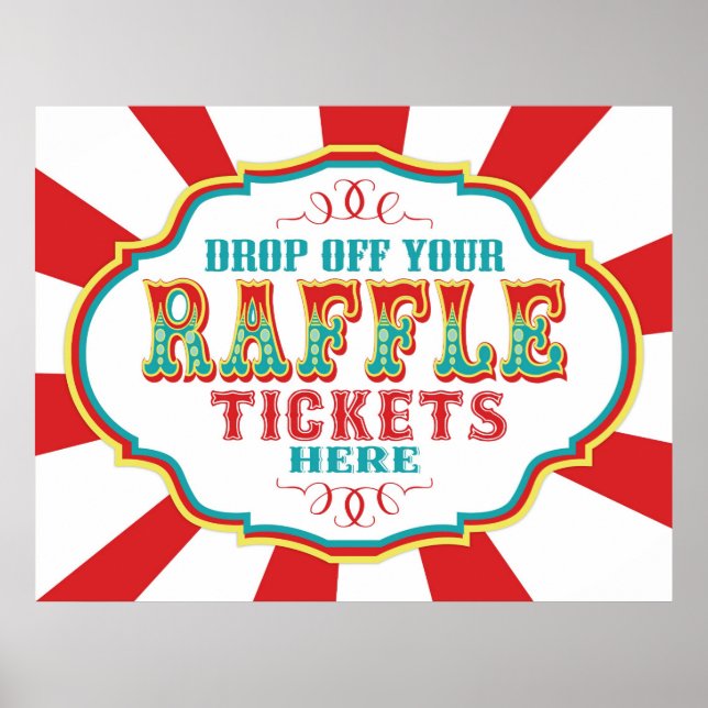 Ticketsignatur für Karneval oder Circus Raffle Poster (Vorne)