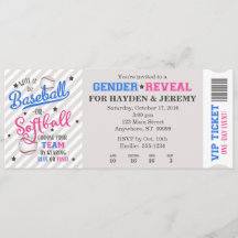 Ticketstil für Baseball oder Softball Gender