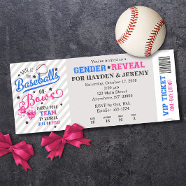 Ticketstil für Baseballs oder Bows Gender Einladung