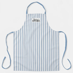 Ticking Stripe Vintage Farmhouse Blau Schürze