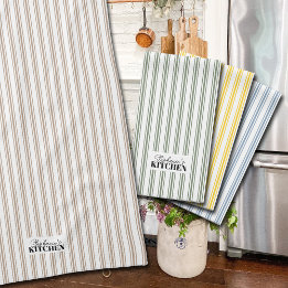 Ticking Stripe Vintage Farmhouse Pilz Geschirrtuch