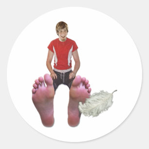 Tickle meine Füße auch Runder Aufkleber