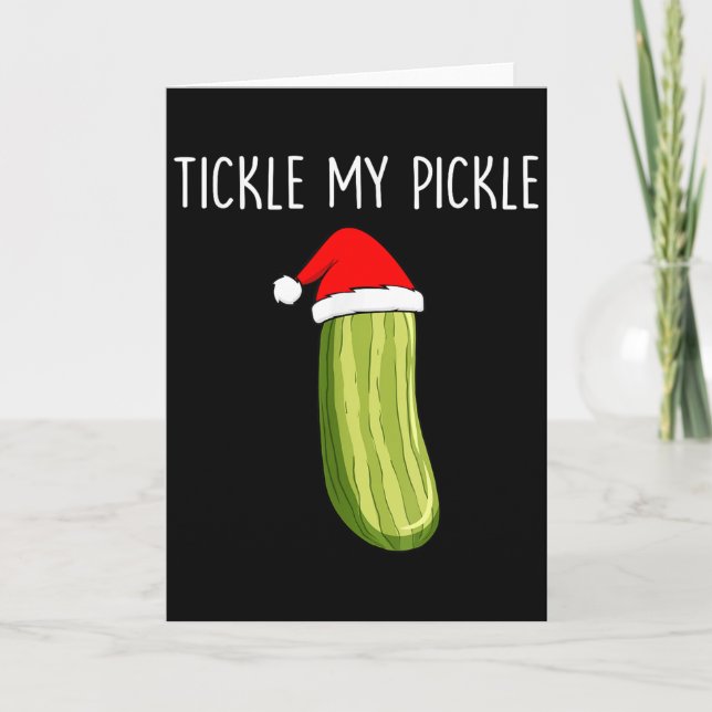 Tickle My Ckle Santa Hat Couple Christmas Women Me Karte (Vorderseite)